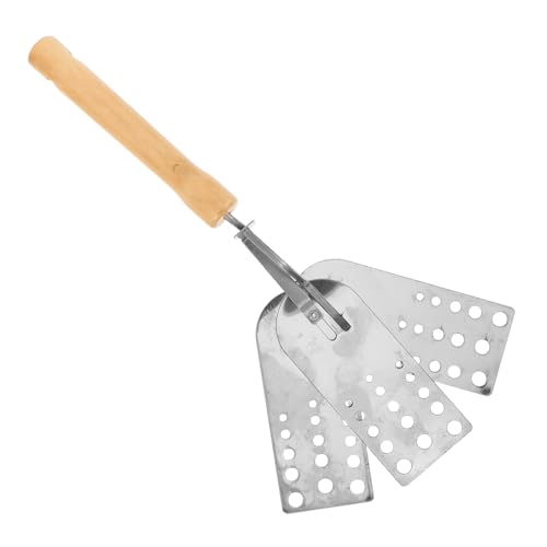 MAGICLULU Grillspatel Mit Griff Bbq Wender Spatel Für Grillplatte Flacher Burger Smasher Edelstahl Grillpresse Grillwender Bbq Flipper Grillspatel Steak Fleischwender Silber von MAGICLULU