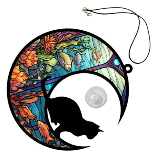 MAGICLULU Katzenmond Ornament für Fenster Wohnzimmer Garten Wanddekoration für Feste und Anlässe MAGICLULU Katzenmond Ornament für Fenster Wohnzimmer Garten Wanddekoration für Feste und Anlässe von MAGICLULU