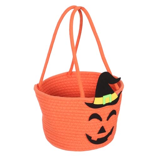 MAGICLULU Halloween Süßigkeitenbeutel Handgewebter Kürbiskorb mit Griff Wiederverwendbarer Candy Holder Bunte DIY Tasche für Trick-treat Party Geschenk MAGICLULU Halloween Süßigkeitenbeutel Handgewebter Kürbiskorb mit Griff Wiederverwendbarer Candy Holder Bunte DIY Tasche für Trick-treat Party Geschenk von MAGICLULU