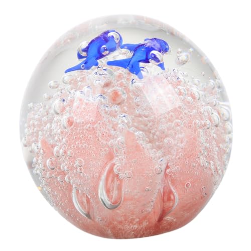 MAGICLULU Handgeblasene Delfinfigur aus Robustem Kristallglas Feng Shui Dekoration Bunte Aquarium Skulptur Partygeschenk für Festliche Tisch und Wohnraumgestaltung von MAGICLULU