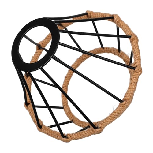 MAGICLULU Handgewebter Baumwollseil Lampenschirm mit Robustem Eisenrahmen Natürlicher Makramee-look Rustikale Pendelleuchte für Wohnzimmer Schlafzimmer Bauernhausstil Dekorativ und MAGICLULU Handgewebter Baumwollseil Lampenschirm mit Robustem Eisenrahmen Natürlicher Makramee-look Rustikale Pendelleuchte für Wohnzimmer Schlafzimmer Bauernhausstil Dekorativ und von MAGICLULU
