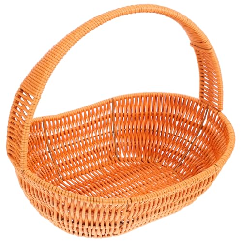 MAGICLULU Handgewebter Blumenkorb aus Imitat Rattan Vielseitiger Tragkorb für Hochzeiten Aufbewahrung von Blumen Obst und Geschenken Boot Form Klein von MAGICLULU