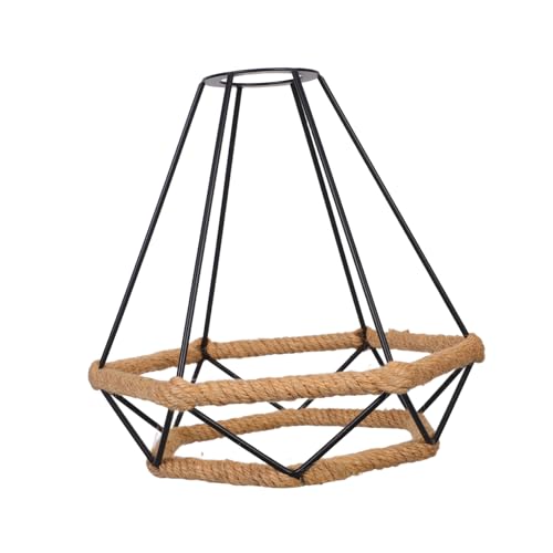 MAGICLULU Handgewebter Lampenschirm aus Schmiedeeisen mit Fassung Vintage Hängelampe mit Geflochtenem Seildesign Dekorativer Lampenschirm für Flur Esszimmer und Schlafzimmer Schwarz MAGICLULU Handgewebter Lampenschirm aus Schmiedeeisen mit Fassung Vintage Hängelampe mit Geflochtenem Seildesign Dekorativer Lampenschirm für Flur Esszimmer und Schlafzimmer Schwarz von MAGICLULU