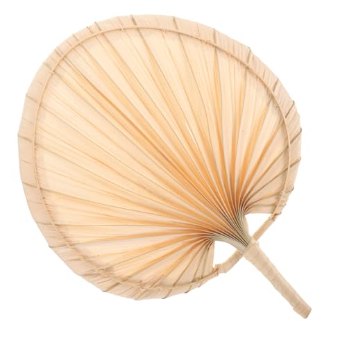 MAGICLULU Handgewebter Palmblatt Handfächer Natürlicher Sommerlüfter Leicht Tragbar für Party Hochzeit Tischdekoration Praktisches Accessoire für Kühlen Bequemlichkeit von MAGICLULU