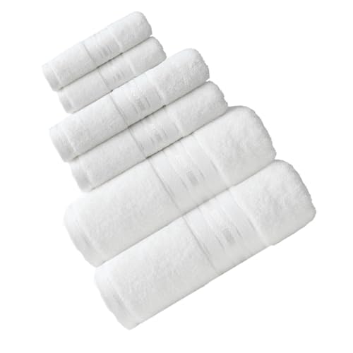 MAGICLULU Handtuchset aus Baumwolle Teiliges Set mit Badetuch Handtuch und Waschlappen Saugfähig und Schnell Trocknend Stilvolles Design für Badezimmer für Familie MAGICLULU Handtuchset aus Baumwolle Teiliges Set mit Badetuch Handtuch und Waschlappen Saugfähig und Schnell Trocknend Stilvolles Design für Badezimmer für Familie von MAGICLULU