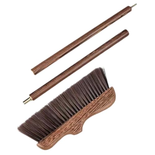 MAGICLULU Hartholz Besen mit Langem Stiel Weiche Borsten für Sanfte Kratzfrei Vielseitiger Holzbesen für Innen und Außen für Haare und Ecken unter Möbeln Robust und Langlebig von MAGICLULU
