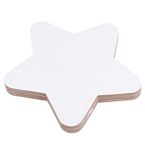 MAGICLULU Herzform Zum Bemalen 5 Stücke Sternform Baumwollleinwand Blanko Stern Ölgemälde Tafel Für Erwachsene Künstler Acryl Ölgemälde (Weiß) Leinwände Sternform von MAGICLULU