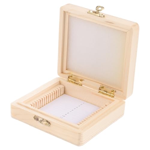 MAGICLULU Holz Aufbewahrungsbox für Mikroskop objektträger Präzise Gefertigt Schützend und Wiederverwendbar für Biologische Studien und Labororganisation von MAGICLULU