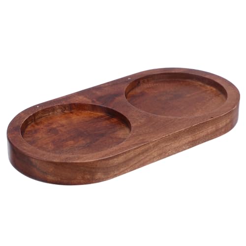MAGICLULU Holztablett Für Salz Und Pfeffermühle Ablage Für Gewürzmühlen Organizer-tablett Mit Rutschfester Basis Für Küche Oder Tisch von MAGICLULU