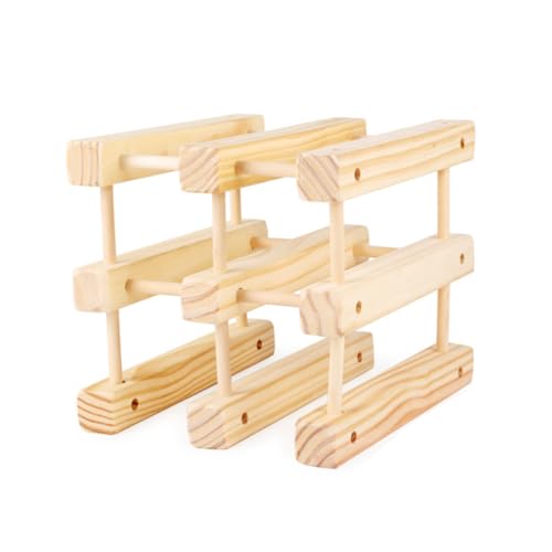 MAGICLULU Holz Weinregal für Flaschen Europäischer Weinhalter Stabiler Flaschenständer für Präsentation und Aufbewahrung der Arbeitsplatte Naturbelassenes Design von MAGICLULU