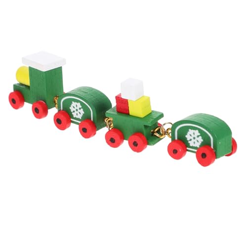 MAGICLULU Holzeisenbahn Weihnachtsdeko Miniatur Holz Zug Modell Glatte Kanten Sicheres Puppenhaus Deko Geschenk für Jugendliche zu Weihnachten von MAGICLULU