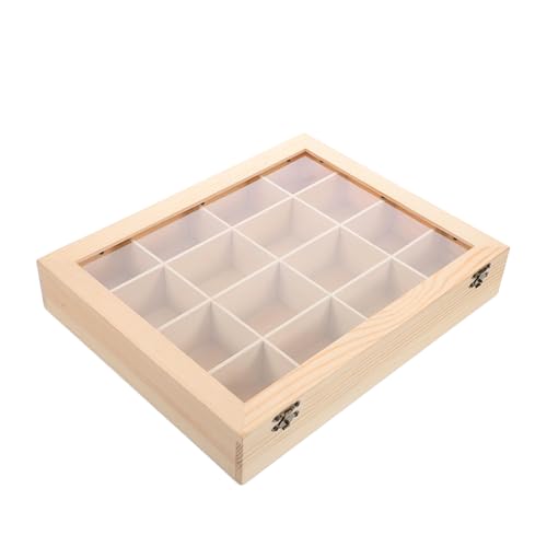 MAGICLULU Holzkasten für Mineralien mit Klarem Acryldeckel Robuste Aufbewahrungsbox und Präsentationscase für Mineraliensammlung Edelsteine Fossilien Sammler und Bastelbedarf MAGICLULU Holzkasten für Mineralien mit Klarem Acryldeckel Robuste Aufbewahrungsbox und Präsentationscase für Mineraliensammlung Edelsteine Fossilien Sammler und Bastelbedarf von MAGICLULU