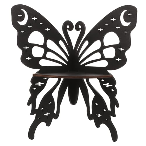 MAGICLULU Holzregal Montiert Für Hängend Weißes Wand Schwebend Rustikal Schmetterling Kleines Schweberegal Eckregal Zum Aufhängen Black Hölzern von MAGICLULU