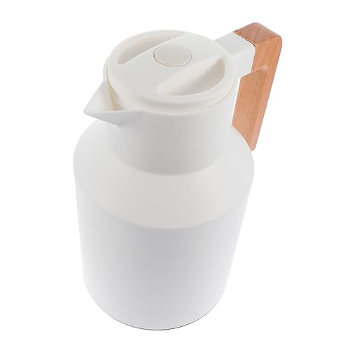 MAGICLULU Isolierkanne mit Innenbehälter Hochwertige Warmhaltekanne für Haushalt Leicht Tragbar Elegant Weiß Fall Schützend von MAGICLULU
