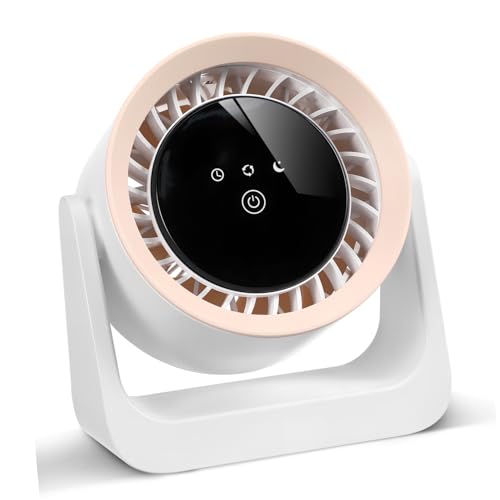 MAGICLULU Kleiner Tragbarer Desktop- mit Mehrstufiger Geschwindigkeit Wiederaufladbarer Tischzirkulationsventilator für Schnelle Kühlung Leise Funktion für Büro Studium und Unterwegs von MAGICLULU
