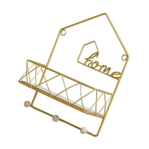 MAGICLULU Kreatives Wandregal aus für Schlüssel und Dekoration Wandhängendes Aufbewahrungskörbchen Gold für Schlafzimmer und Raumgestaltung MAGICLULU Kreatives Wandregal aus für Schlüssel und Dekoration Wandhängendes Aufbewahrungskörbchen Gold für Schlafzimmer und Raumgestaltung von MAGICLULU