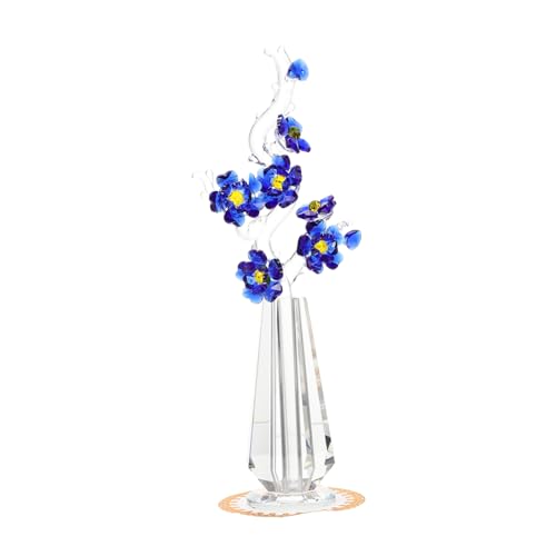 MAGICLULU Kristallpflaumenblüten -Ornamente Esstisch Blumen Vase - Büro-kristall- Kristalldekorationen Kristallblume Rot Weißer Kristall von MAGICLULU