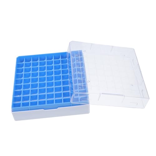 MAGICLULU Kryogene Probenröhren aufbewahrungsbox mit Nummerierten Fächern PC material Widerstandsfähig gegen Temperaturschwankungen Gefriergeeignet Labor testrohr displaybox für von MAGICLULU