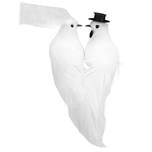 MAGICLULU Künstliche Weiße Taubenpaar Dekofigur Realistische Gartendeko Hochzeitspaar Weihnachtsdeko Naturgetreu mit Detailgetreuem Design und Lebensechten Augen Geeignet für Garten Party MAGICLULU Künstliche Weiße Taubenpaar Dekofigur Realistische Gartendeko Hochzeitspaar Weihnachtsdeko Naturgetreu mit Detailgetreuem Design und Lebensechten Augen Geeignet für Garten Party von MAGICLULU