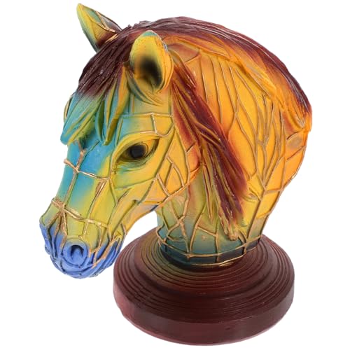 MAGICLULU Kunstharz Pferdekopf Lampe Led Tischlampe Nachttischleuchte Ornament Tischdekoration Für Schlafzimmer Leselampe Mit Sanfter Beleuchtung von MAGICLULU