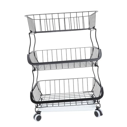 MAGICLULU Lagiger Küchenwagen mit Rädern Stabiler Metallrahmen Einfach Montierbar Vielseitiger Küchenaufbewahrungswagen für Obst Gemüse und Gewürze und Rostfrei Praktische MAGICLULU Lagiger Küchenwagen mit Rädern Stabiler Metallrahmen Einfach Montierbar Vielseitiger Küchenaufbewahrungswagen für Obst Gemüse und Gewürze und Rostfrei Praktische von MAGICLULU