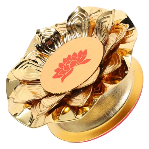 MAGICLULU Lotus-ghee-lampenfassung Klein Lotus-ghee-lampenhalter Lampendekor Dekorativ Ghee-kerzenhalter Lotusbutter-lampenhalter Led Teelichthalter Lotus Base Lampensockelhalter Golden Eva von MAGICLULU
