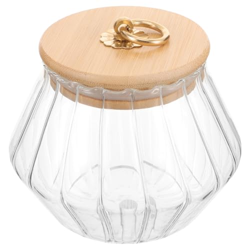 MAGICLULU Luftdichte Glas aufbewahrungsbox für Waschpulver mit Holzdeckel und Dichtem Verschluss Transparenter Haushaltsbehälter zur Staubfreien Lagerung von Wäscheperlen und Waschmittel von MAGICLULU
