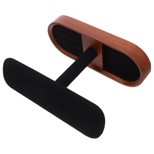 MAGICLULU Massiver Holz Uhrenhalter Ständer mit Stabilem Sockel Multifunktionaler Schmuck Organizer für Armbänder Ringe Manschettenknöpfe Eleganter Schmuckständer für Vitrine und Theke von MAGICLULU