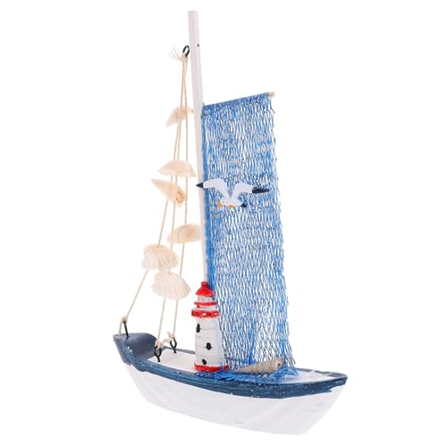 MAGICLULU Mediterranes Holzsegelboot Modell Dekofigur Handgefertigt Stilvolle Segelyacht Wohnraumdekoration Küstenstil MAGICLULU Mediterranes Holzsegelboot Modell Dekofigur Handgefertigt Stilvolle Segelyacht Wohnraumdekoration Küstenstil von MAGICLULU