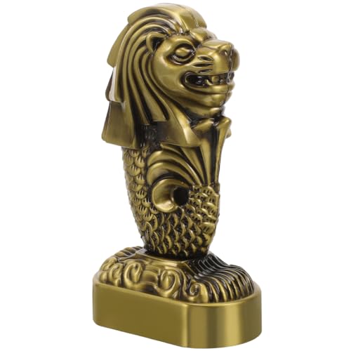 MAGICLULU Merlion-Ornament Statue Feng-Shui-Ornament Merlion-Figur Modell Von Singapur Merlion-skulptur Glücksfigur Reichtum Wohlstandsfigur Empfindlich Reisen Metall China von MAGICLULU