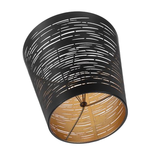 MAGICLULU Metal Kleiner Lampenschirm Aus Metall Metallgitter Lampenschirm Ersatz Eleganter Lichtdiffusor Für Wohnzimmer Esszimmer Industrieller Deckenleuchten-ersatz Schwarzer Retro Stil von MAGICLULU