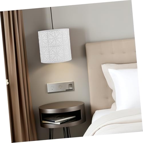 MAGICLULU Metall Lampenschirm aus Eisen Dekorativer Hohlschnitt Lampenabdeckung für Tisch Wandleuchten Robust und Vielseitig für Schlafzimmer und Wohnräume Weiß Lackiert Kompatibel mit von MAGICLULU