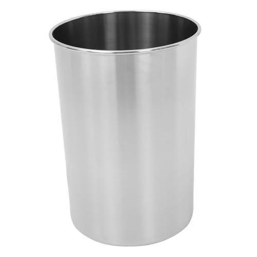 MAGICLULU Metall Mülleimer Küchen Tischmülleimer Edelstahl Küchenmülleimer Metall Mülleimerhalter Arbeitsplatte Eingebauter Mülldeckel Edelstahl Mülleimer Silber von MAGICLULU