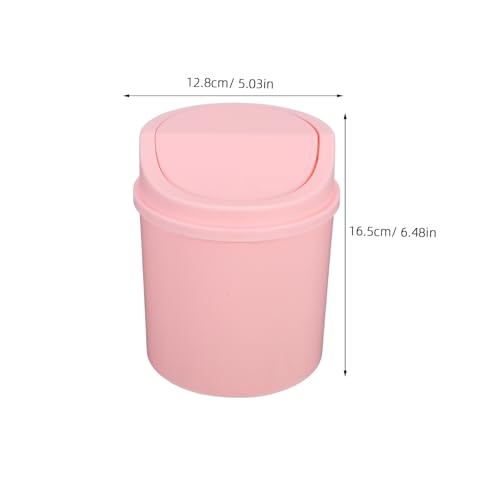 MAGICLULU Mini Tischmülleimer mit Deckel Kapazität Kompakter Abfalleimer für Büro Schlafzimmer und Vanity Tragbarer Desktop Mülleimer Rosa für Effiziente Abfallbeseitigung von MAGICLULU
