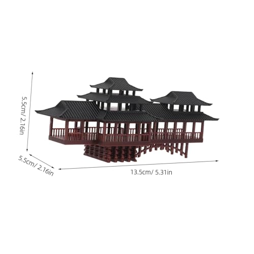 MAGICLULU Miniatur Asiatisches Gartenpavillon mit Bogenbrücke und Langem Durchgang Dekorative Plastikfigur für Bonsai Teich Japanisches und Chinesisches Architekturmodell für MAGICLULU Miniatur Asiatisches Gartenpavillon mit Bogenbrücke und Langem Durchgang Dekorative Plastikfigur für Bonsai Teich Japanisches und Chinesisches Architekturmodell für von MAGICLULU