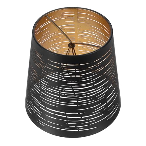 MAGICLULU Moderner Metall Lampenschirm Deckenleuchte Abdeckung Schwarzer Metall Lampenschirm für Wohnzimmer Esszimmer Industrieller Bodenlampen Ersatzschirm von MAGICLULU