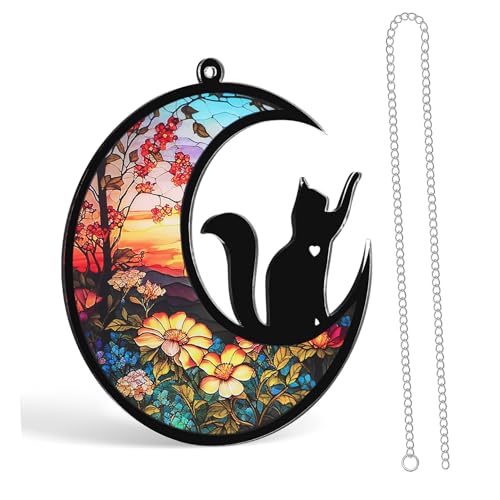 MAGICLULU Katzen-mond Fensterhänger Aus Stabiles Wanddekor Für Katzenliebhaber Gedenkornament Zur Erinnerung An Verstorbene Haustiere Große Deko Für Fenster Und Räume MAGICLULU Katzen-mond Fensterhänger Aus Stabiles Wanddekor Für Katzenliebhaber Gedenkornament Zur Erinnerung An Verstorbene Haustiere Große Deko Für Fenster Und Räume von MAGICLULU