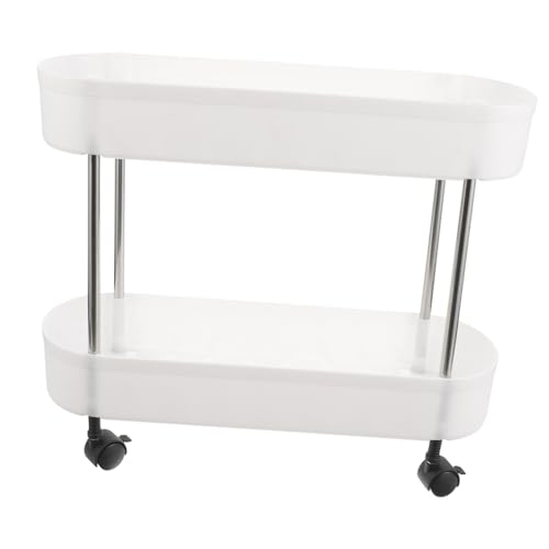 MAGICLULU Multifunktionaler Stöckiger Aufbewahrungswagen mit Stabiler Organizer für Küche Büro und Schönheitssalon Flexibel und Leicht zu Reinigen Platzsparendes Design Weiß Vielseitig von MAGICLULU