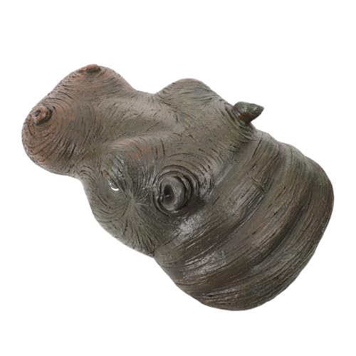 MAGICLULU Nilpferd-Kopf-Statue klein Figur schwimmt Dekorationen für Teiche Hippo Dekoration Flusspferd Dekoration Garten-Rasen-Nilpferd-Kopf- Nilpferdkopfdekoration Kunstharz Black von MAGICLULU