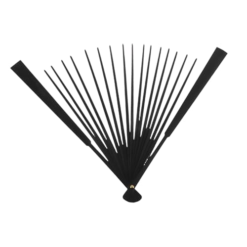 MAGICLULU Papierfan -skelettzubehör Fächer Aus Reispapier Schmelzofen Bausatz Handgeschöpfter Fächer Aus Papier Dichtsatz Unterputz-umrüstsatz Für Trommellampenschirm Ring Hölzern Black von MAGICLULU