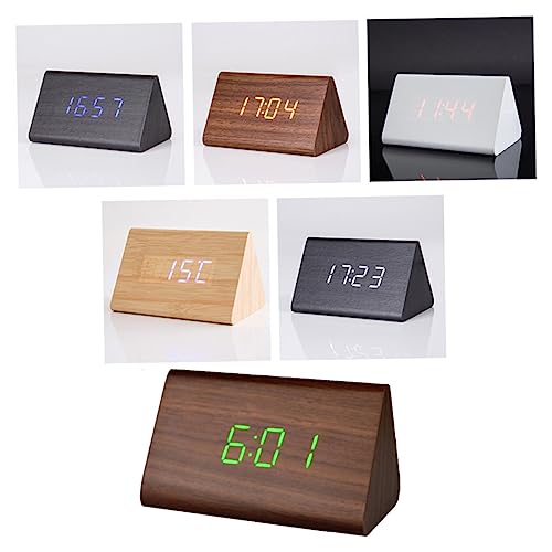 MAGICLULU Moderne -Uhr Aus Holz Digitaler Wecker Temperaturanzeige Heimdekoration von MAGICLULU