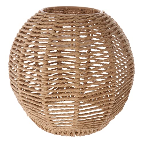 MAGICLULU Rattan-Lampenschirm Kleiner Runder Lampenschirm Rattan-Gewebte Pendelleuchte Abdeckung Für Pendelleuchte Tischlampen Deckenleuchte Japanisches Lampendesign von MAGICLULU