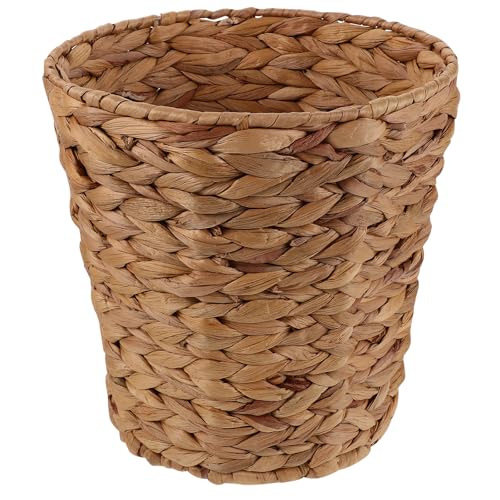 MAGICLULU Rattan-Mülleimer: Geflochtener Abfallkorb, handgewebter Korb, Mülleimer für Badezimmer, Schlafzimmer oder Wohnzimmer, Hellbraun von MAGICLULU