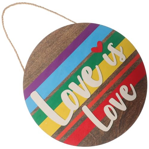 MAGICLULU Pride Dekoration Regenbogen Türschild Aus Holz Für Pride Month Wanddekoration Für Haustür Fenster Und Andere Langlebiges Und Festliches Schild Für LGBTQ Feiern von MAGICLULU