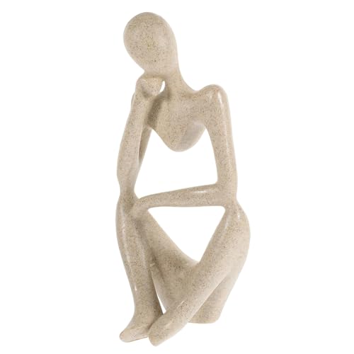 MAGICLULU Resin Statue Thinker Figurine Moderne Abstrakte Skulptur für Wohnzimmer Büro Bücherregal Dekoration Minimalistisches Design für Persönliche Räume MAGICLULU Resin Statue Thinker Figurine Moderne Abstrakte Skulptur für Wohnzimmer Büro Bücherregal Dekoration Minimalistisches Design für Persönliche Räume von MAGICLULU