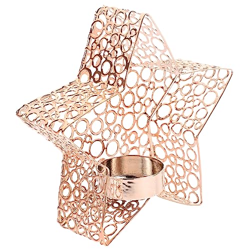 MAGICLULU Roségoldener Stern Kerzenhalter aus Robustem Filigrane Form Dekorativer Tischkerzenständer für Esszimmer Hochzeit und Wohnzimmer Eleganter Kerzenhalter für Stabkerzen MAGICLULU Roségoldener Stern Kerzenhalter aus Robustem Filigrane Form Dekorativer Tischkerzenständer für Esszimmer Hochzeit und Wohnzimmer Eleganter Kerzenhalter für Stabkerzen von MAGICLULU