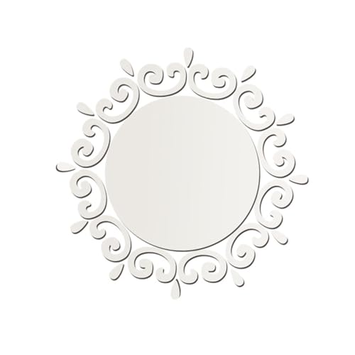 MAGICLULU Runder Selbstklebender Spiegelaufkleber Silber Wasserdichter DIY Wandspiegel Flexible Spiegelfolie für Schlafzimmer Wohnzimmer Badezimmer Dekoration von MAGICLULU