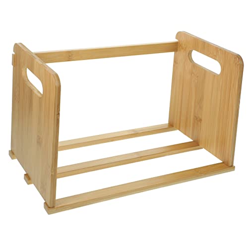 MAGICLULU Schallplattenaufbewahrung Holz-buchständer Kompakter Cd-Organizer Schreibtisch-bücherregal Leicht Zu Reinigen von MAGICLULU