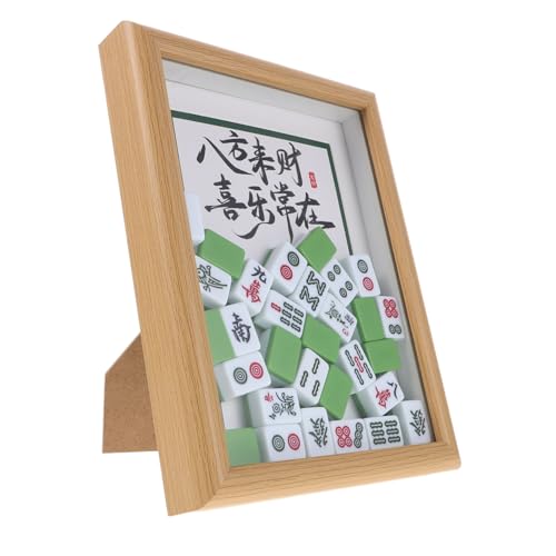 MAGICLULU Schreibtischornament Aus Holz Mahjong-kunstrahmen Traditioneller Chinesischer Vitrinenrahmen DIY-Mahjong-tischdekor Für Zuhause Und Büro von MAGICLULU