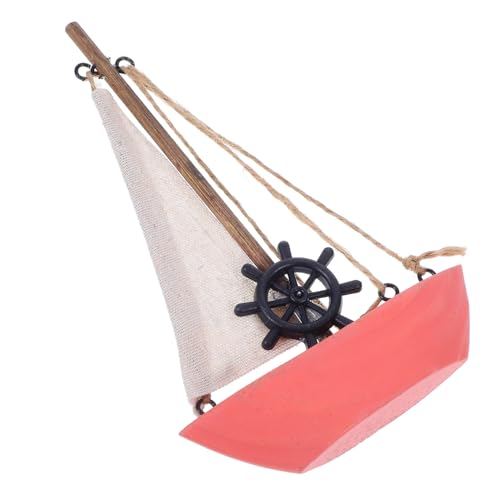 MAGICLULU Mini-segelboot Aus Holz Segelbootmodell-Dekoration Miniatur-bootsfigur Für Heimdekor Seeboot-Ornament Rustikales Bootsdekor Für Bücherregal Fenster Oder Küstentisch von MAGICLULU